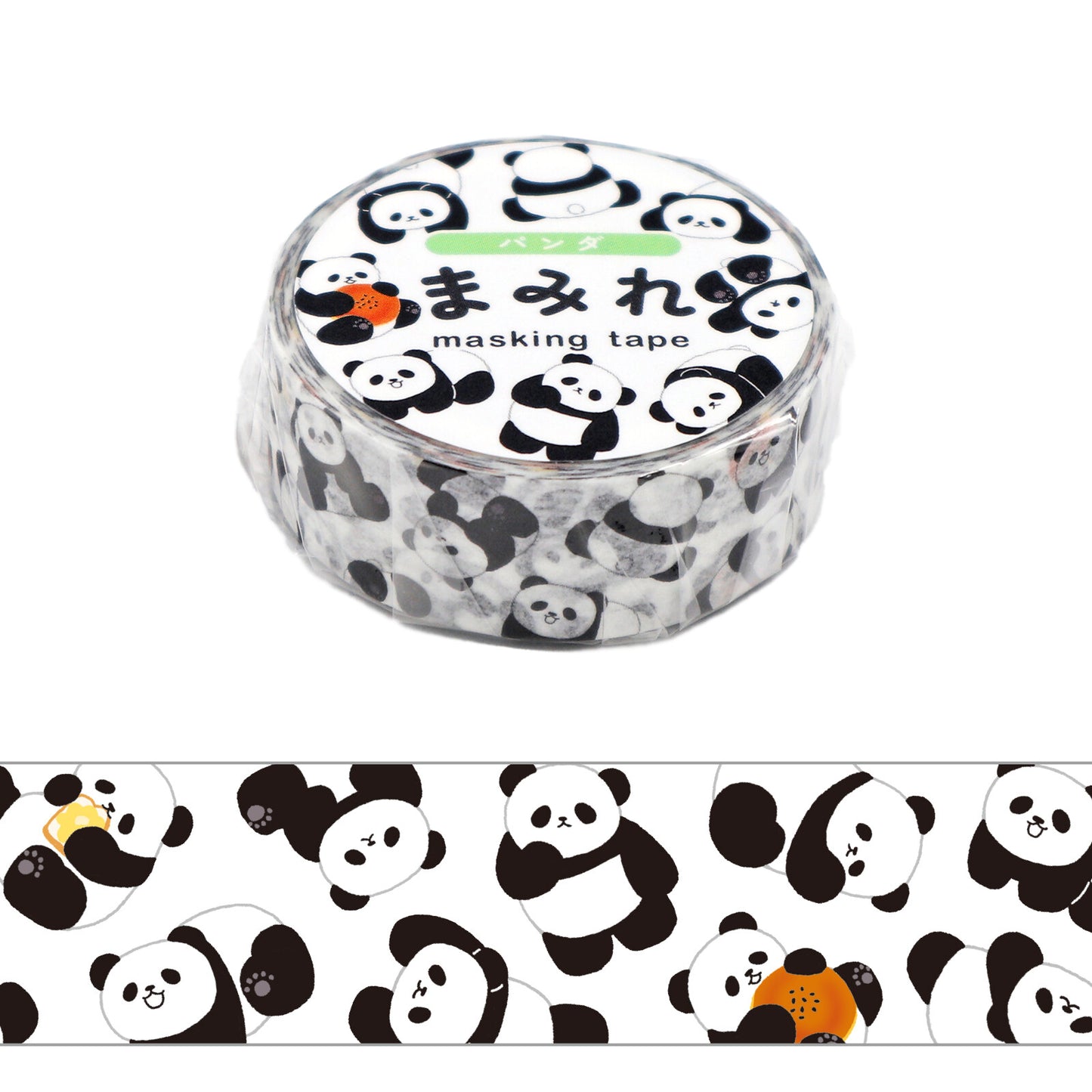 Panda Mamire Masking Tape – Cute Panda Pattern on White