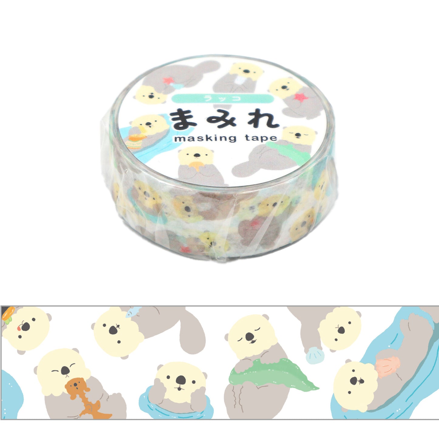 Rakko Mamire Masking Tape – Cute Sea Otter Pattern