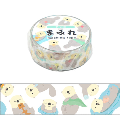 Rakko Mamire Masking Tape – Cute Sea Otter Pattern