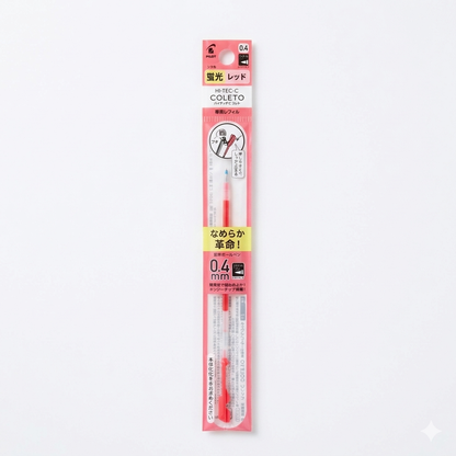 Pilot Hi-Tec-C Coleto Fluorescent Ink Refill 0.4mm –  (Red / Yellow / Green / Purple)