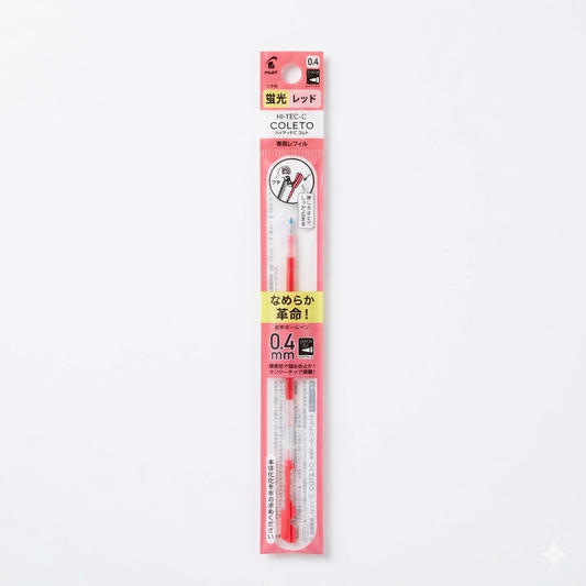 Pilot Hi-Tec-C Coleto Fluorescent Ink Refill 0.4mm –  (Red / Yellow / Green / Purple)