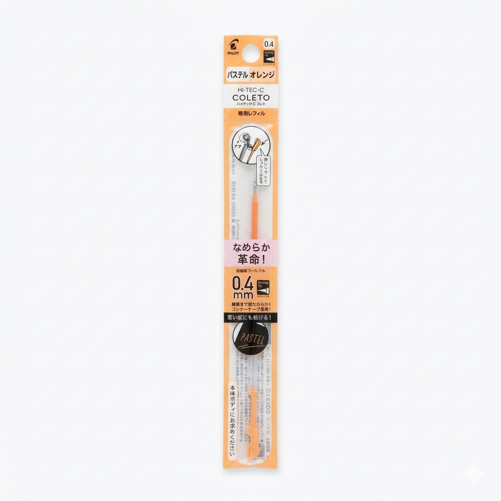 Pilot Hi-Tec-C Coleto Pastel Ink Refill 0.4mm – (Violet / Orange / Blue / Pink)