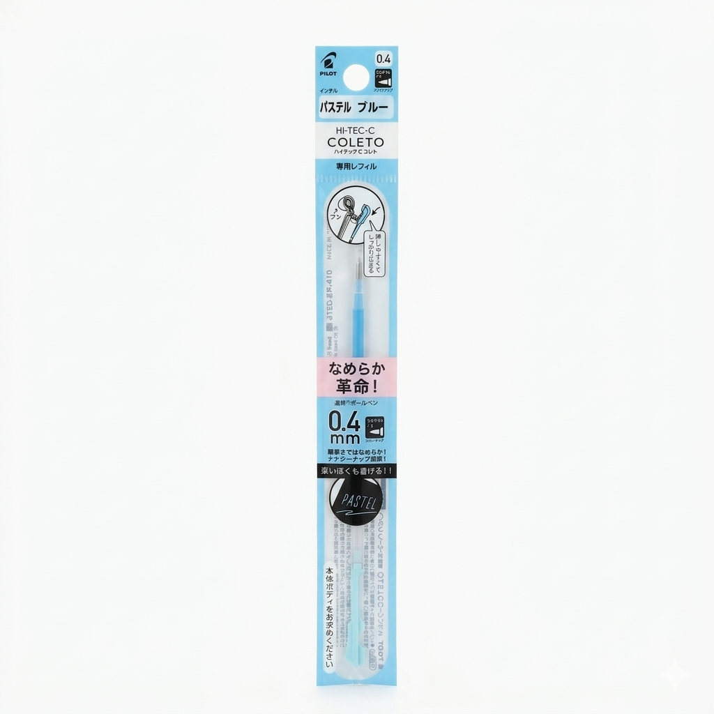 Pilot Hi-Tec-C Coleto Pastel Ink Refill 0.4mm – (Violet / Orange / Blue / Pink)