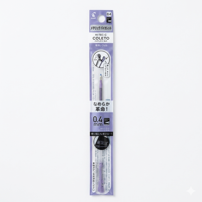 Pilot Hi-Tec-C Coleto Metallic Ink Refill 0.4mm – (Pink / Green / Violet)