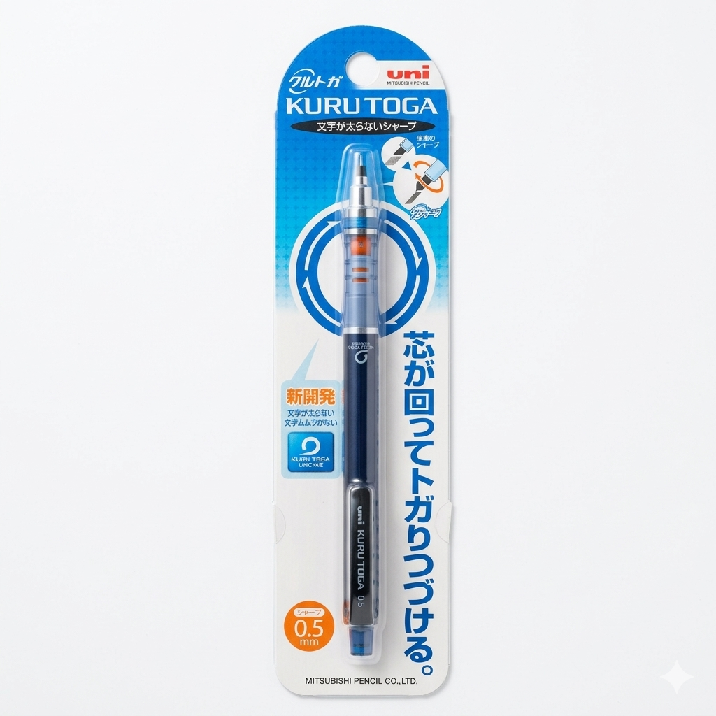 Uni Kuru Toga Standard Mechanical Pencil 0.5 mm – Rotating Lead Engine (Assorted Colours)