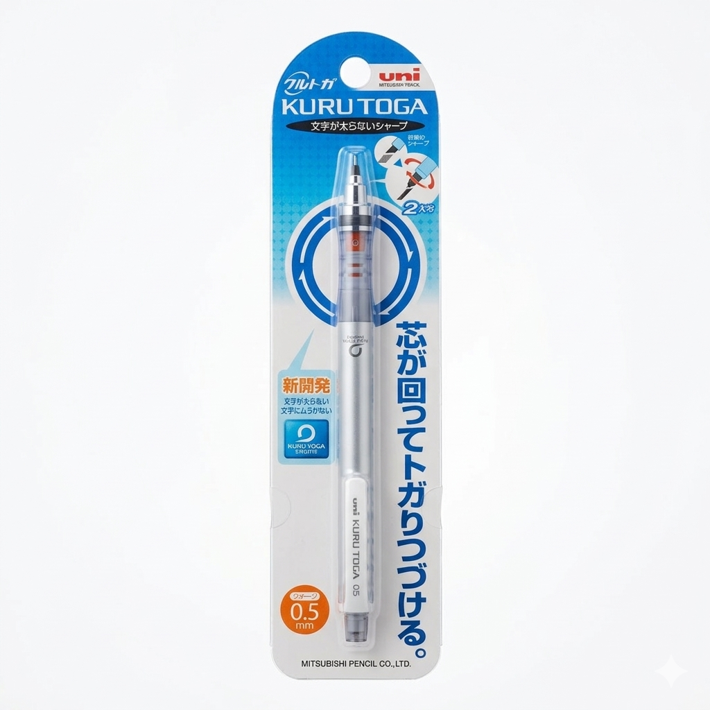 Uni Kuru Toga Standard Mechanical Pencil 0.5 mm – Rotating Lead Engine (Assorted Colours)