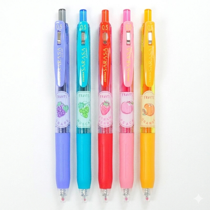 Zebra Sarasa Clip 0.5mm Scented Gel Pen Set — Fruits Limited Edition (5-Colour Set)
