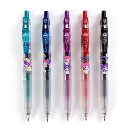 Zebra Sarasa Clip 0.5mm Gel Pen Set — My Melody & Kuromi Limited Edition (5-Pen Set)