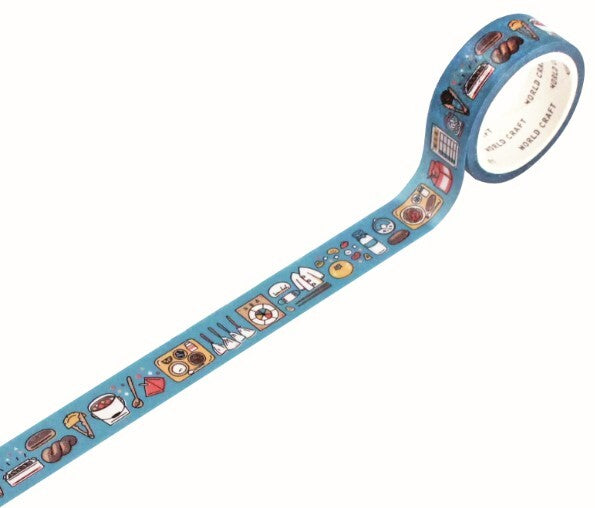 World Craft Masking Tape – Blue Everyday Icons