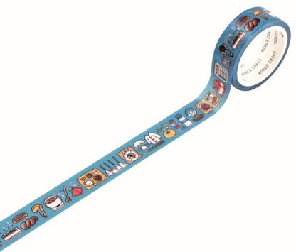 World Craft Masking Tape – Blue Everyday Icons