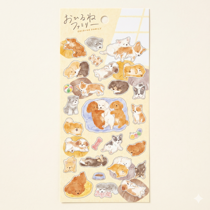 Japanese Kawaii Cat Sticker Sheet – Cute Animal Flake Stickers for Journaling & Scrapbooking